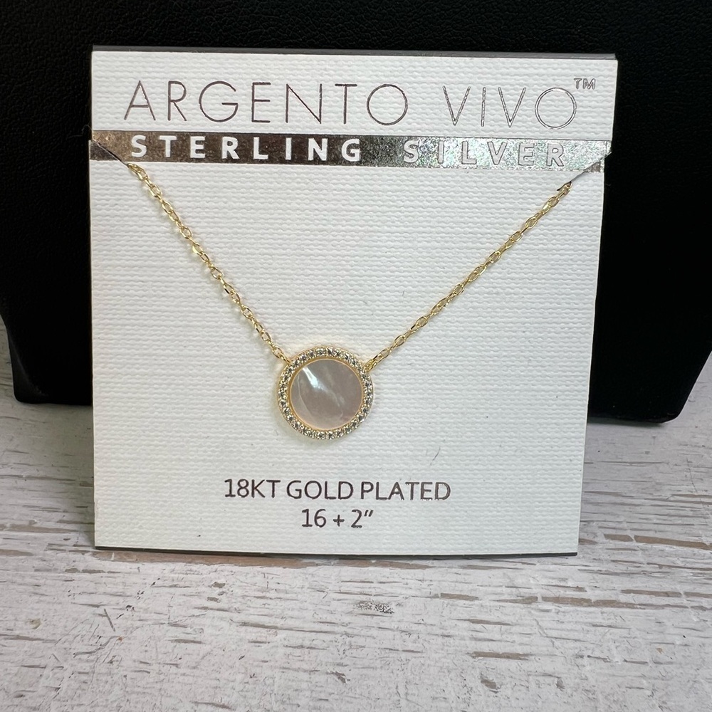 Argento Vivo Sterling Silver 18KT Gold Plated 18” B35